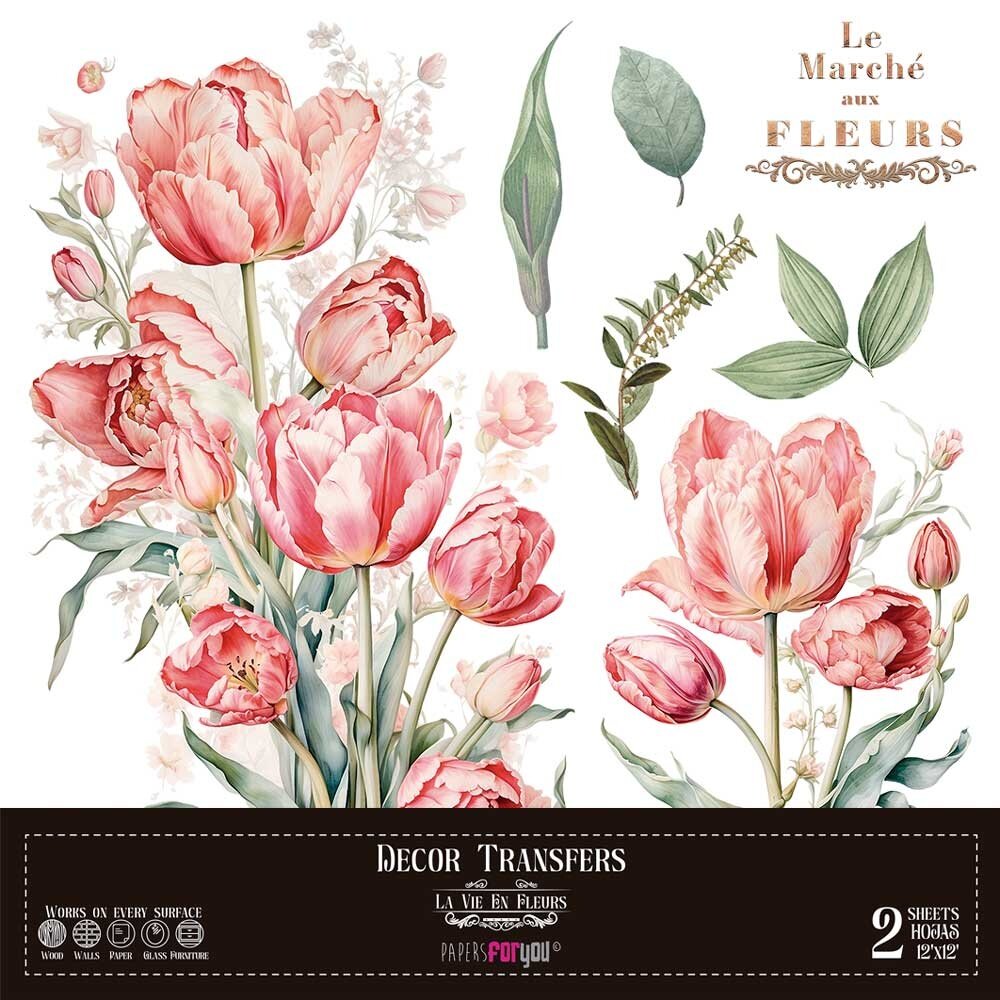 Papers For You Decor Transfers 12x12 Inch Tulips (PFY-14793) Papers For You Decor Transfers 12x12 Inch Tulips (PFY-14793)