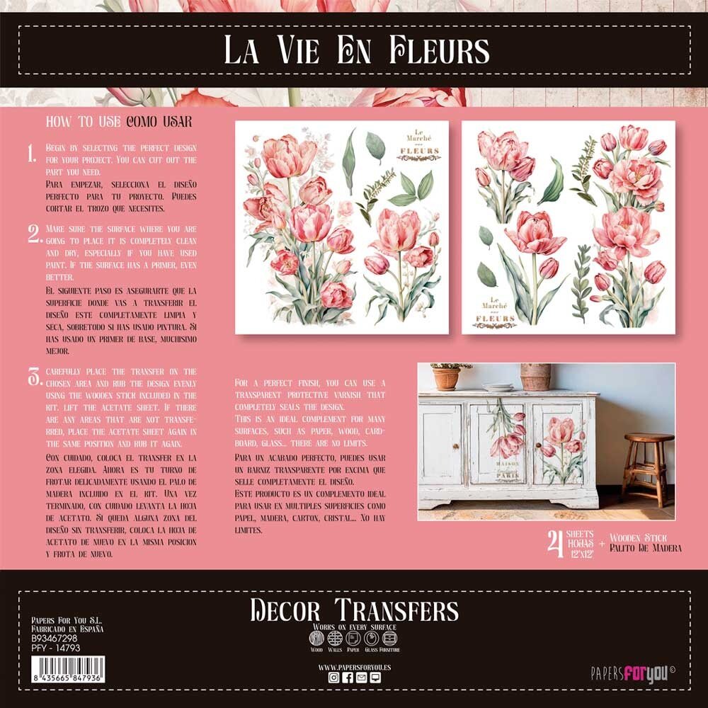 Papers For You Decor Transfers 12x12 Inch Tulips (PFY-14793) Papers For You Decor Transfers 12x12 Inch Tulips (PFY-14793)