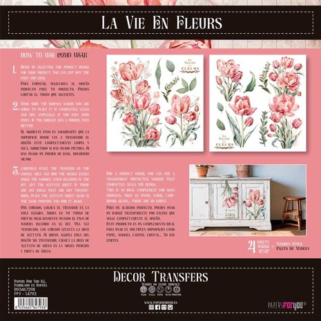 Papers For You Decor Transfers 12x12 Inch Tulips (PFY-14793) Papers For You Decor Transfers 12x12 Inch Tulips (PFY-14793)