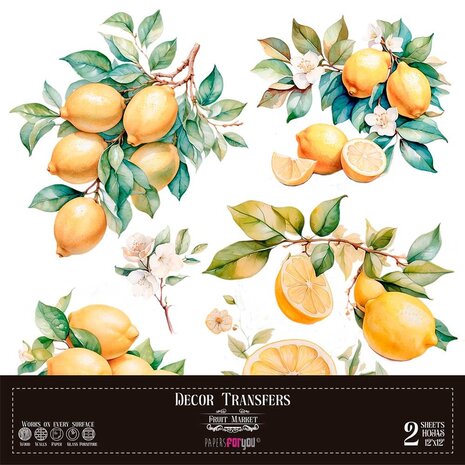 Papers For You Decor Transfers 12x12 Inch Lemon (PFY-14795) Papers For You Decor Transfers 12x12 Inch Lemon (PFY-14795)