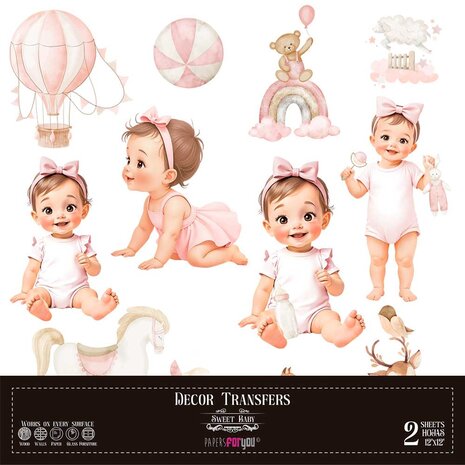 Papers For You Decor Transfers 12x12 Inch Sweet Baby Girl (PFY-14799) Papers For You Decor Transfers 12x12 Inch Sweet Baby Girl (PFY-14799)