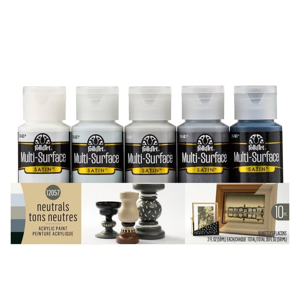 Folkart Multi-Surface Satin Paint Set Neutrals (3028-12057)