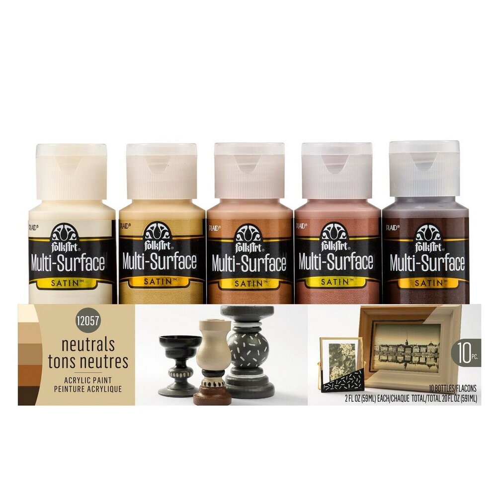 Folkart Multi-Surface Satin Paint Set Neutrals (3028-12057)