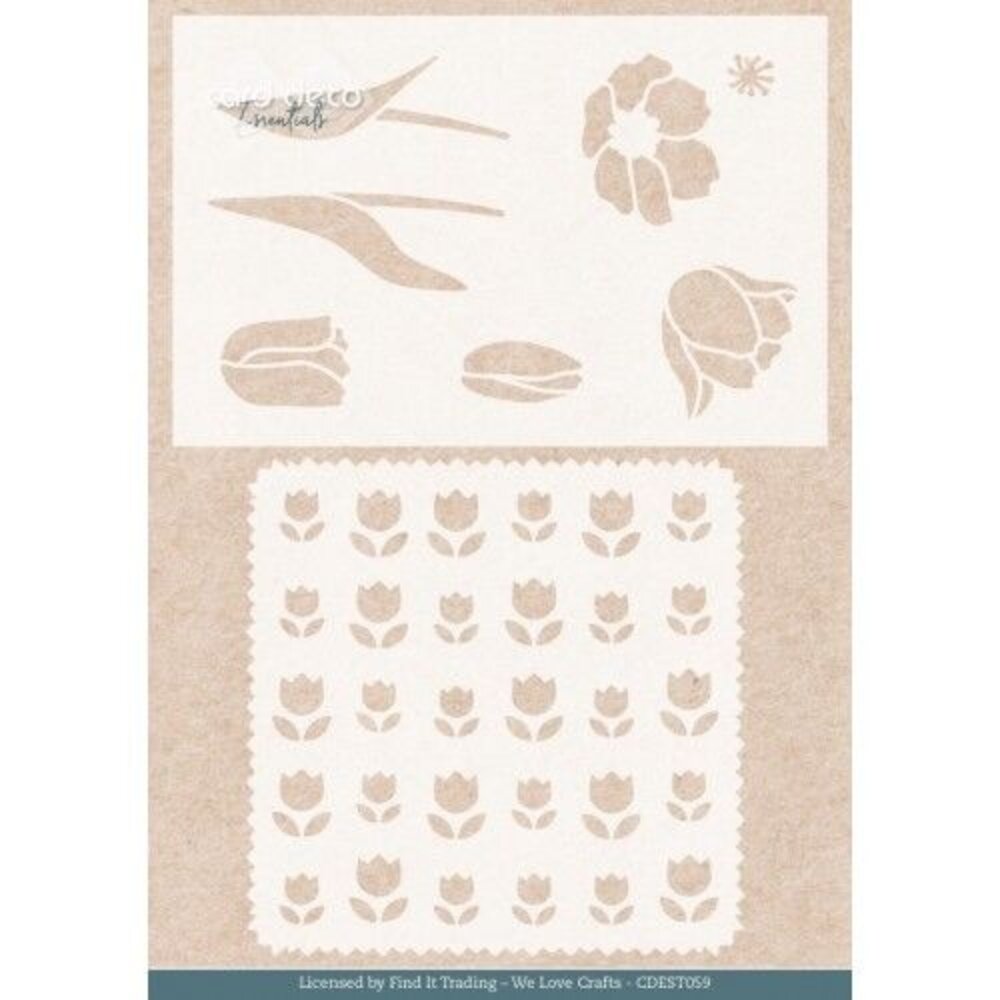 Card Deco Mixed Media Stencil Tulips (CDEST059) Card Deco Mixed Media Stencil Tulips (CDEST059)