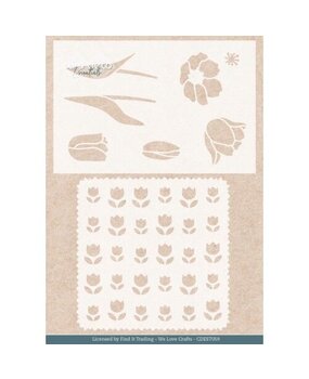 Card Deco Mixed Media Stencil Tulips (CDEST059) Card Deco Mixed Media Stencil Tulips (CDEST059)