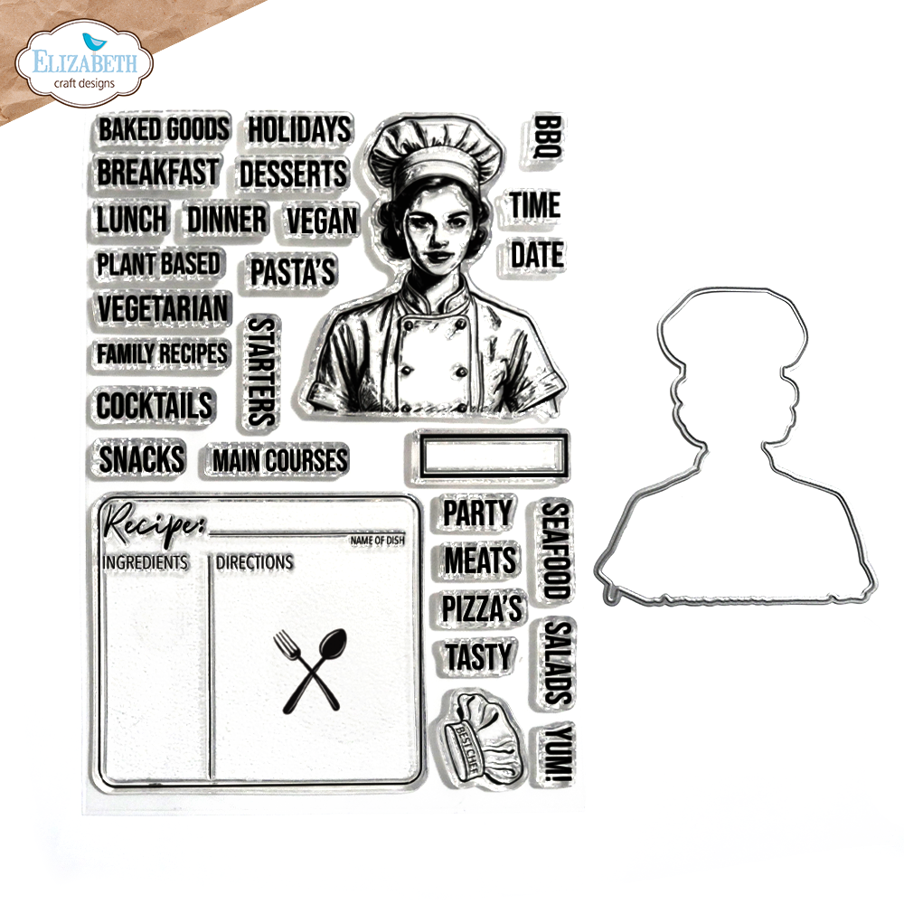 Elizabeth Craft Designs Card Lab Stamp & Dies Let's Cook (CSD395) Elizabeth Craft Designs Card Lab Stamp & Dies Let's Cook (CSD395)