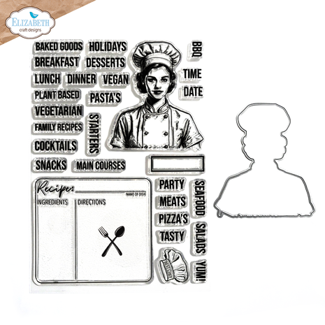 Elizabeth Craft Designs Card Lab Stamp & Dies Let's Cook (CSD395) Elizabeth Craft Designs Card Lab Stamp & Dies Let's Cook (CSD395)