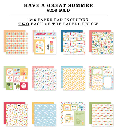 Echo Park Have A Great Summer 6x6 Inch Paper Pad (HAGS424023) Echo Park Have A Great Summer 6x6 Inch Paper Pad (HAGS424023)