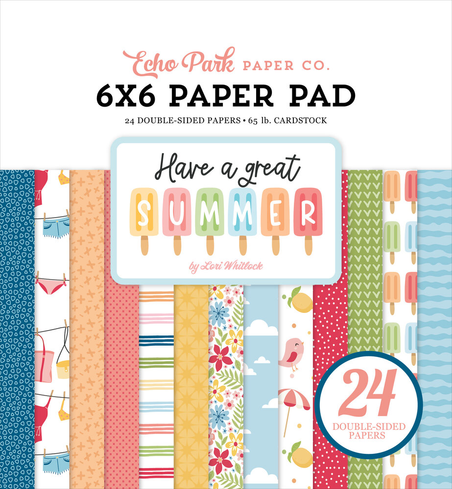 Echo Park Have A Great Summer 6x6 Inch Paper Pad (HAGS424023) Echo Park Have A Great Summer 6x6 Inch Paper Pad (HAGS424023)