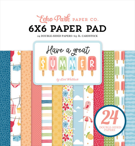 Echo Park Have A Great Summer 6x6 Inch Paper Pad (HAGS424023) Echo Park Have A Great Summer 6x6 Inch Paper Pad (HAGS424023)