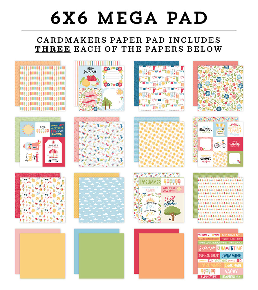 Echo Park Have A Great Summer 6X6 Inch Mega Pad (HAGS424031) Echo Park Have A Great Summer 6X6 Inch Mega Pad (HAGS424031)
