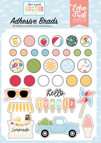 Echo Park Have A Great Summer Adhesive Brads (HAGS424020)