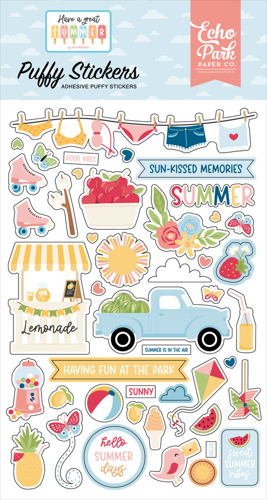 Echo Park Have A Great Summer Puffy Stickers (HAGS424066) Echo Park Have A Great Summer Puffy Stickers (HAGS424066)