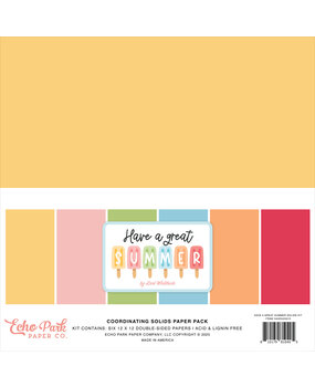 Echo Park Have A Great Summer 12x12 Inch Coordinating Solids Paper Pad (HAGS424015) Echo Park Have A Great Summer 12x12 Inch Coordinating Solids Paper Pad (HAGS424015)