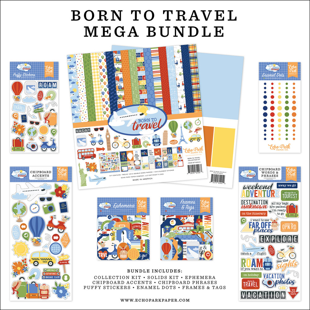 Echo Park Born To Travel 12x12 Inch Mega Bundle (BTT425050)