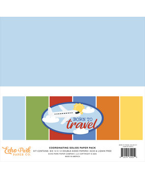 Echo Park Born To Travel 12x12 Inch Coordinating Solids Paper Pad (BTT425015) Echo Park Born To Travel 12x12 Inch Coordinating Solids Paper Pad (BTT425015)