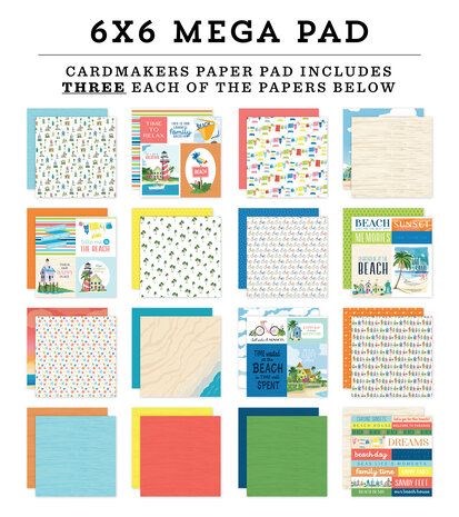 Carta Bella Beach Town 6x6 Inch Mega Pad (CBBT427031) Carta Bella Beach Town 6x6 Inch Mega Pad (CBBT427031)