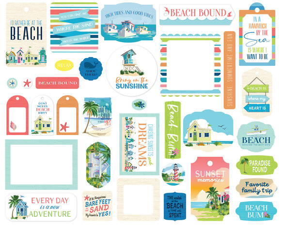 Carta Bella Beach Town Ephemera Frames & Tags (CBBT427025)