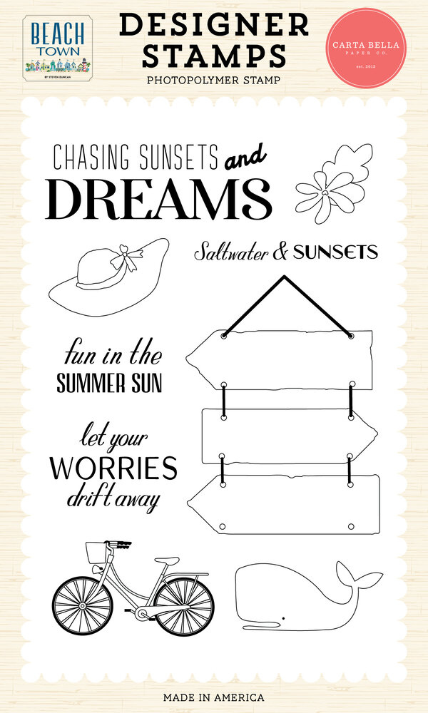 Carta Bella Beach Town Clear Stamps Chasing Sunsets (CBBT427043) Carta Bella Beach Town Clear Stamps Chasing Sunsets (CBBT427043)