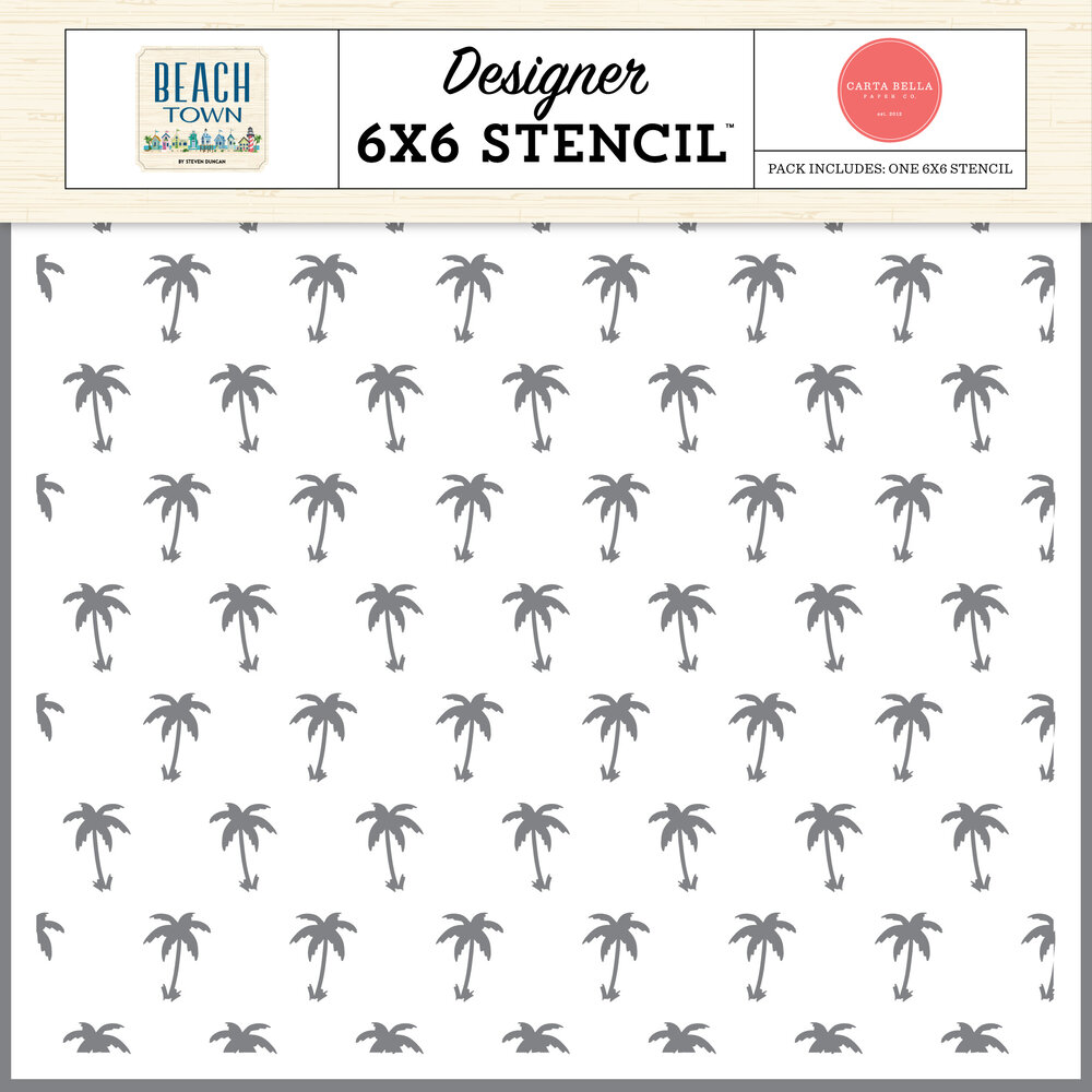 Carta Bella Beach Town Stencil Palm Tree Paradise (CBBT427033)