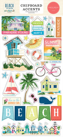 Carta Bella Beach Town 6x13 Inch Chipboard Accents (CBBT427021) Carta Bella Beach Town 6x13 Inch Chipboard Accents (CBBT427021)