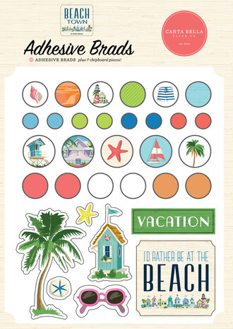 Carta Bella Beach Town Adhesive Brads (CBBT427020) Carta Bella Beach Town Adhesive Brads (CBBT427020)