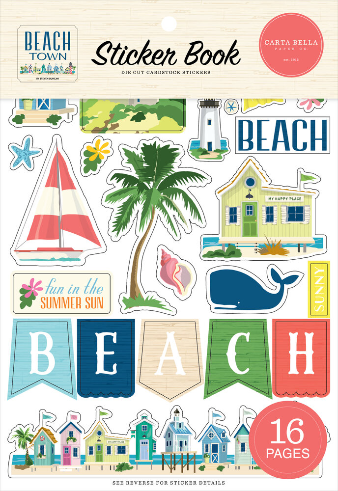 Carta Bella Beach Town Sticker Book (CBBT427029) Carta Bella Beach Town Sticker Book (CBBT427029)