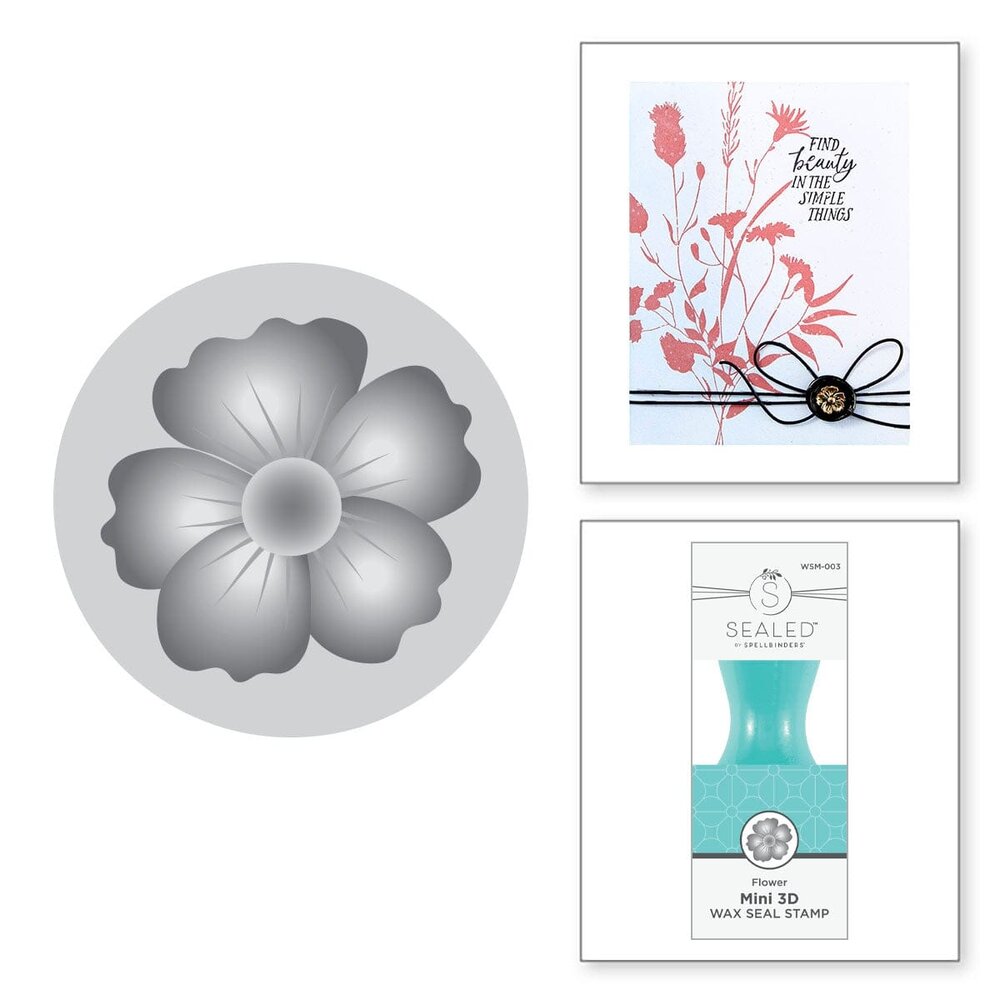 Spellbinders Flower Mini 3D Wax Seal Stamp (WSM-003) Spellbinders Flower Mini 3D Wax Seal Stamp (WSM-003)
