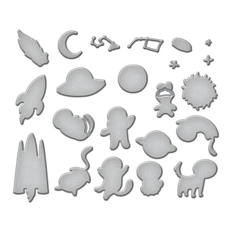 Spellbinders Space Friends Stamp and Die Bundle (BD-0956) Spellbinders Space Friends Stamp and Die Bundle (BD-0956)