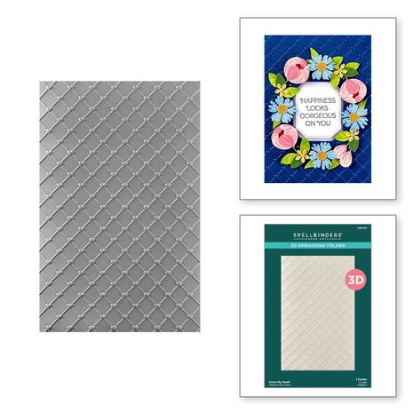Spellbinders Gorgeous You Cross My Heart 3D Embossing Folder (E3D-102) Spellbinders Gorgeous You Cross My Heart 3D Embossing Folder (E3D-102)
