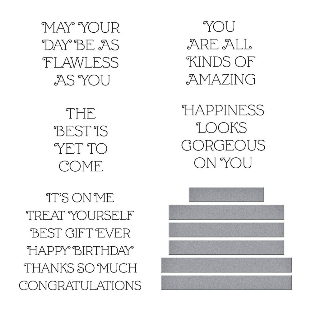 Spellbinders Gorgeous You Flawless Sentiments Press Plate & Die Set (BP-236)