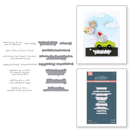 Spellbinders Little Smiles Sentiments BetterPress Plate & Die Set (BP-270) Spellbinders Little Smiles Sentiments BetterPress Plate & Die Set (BP-270)