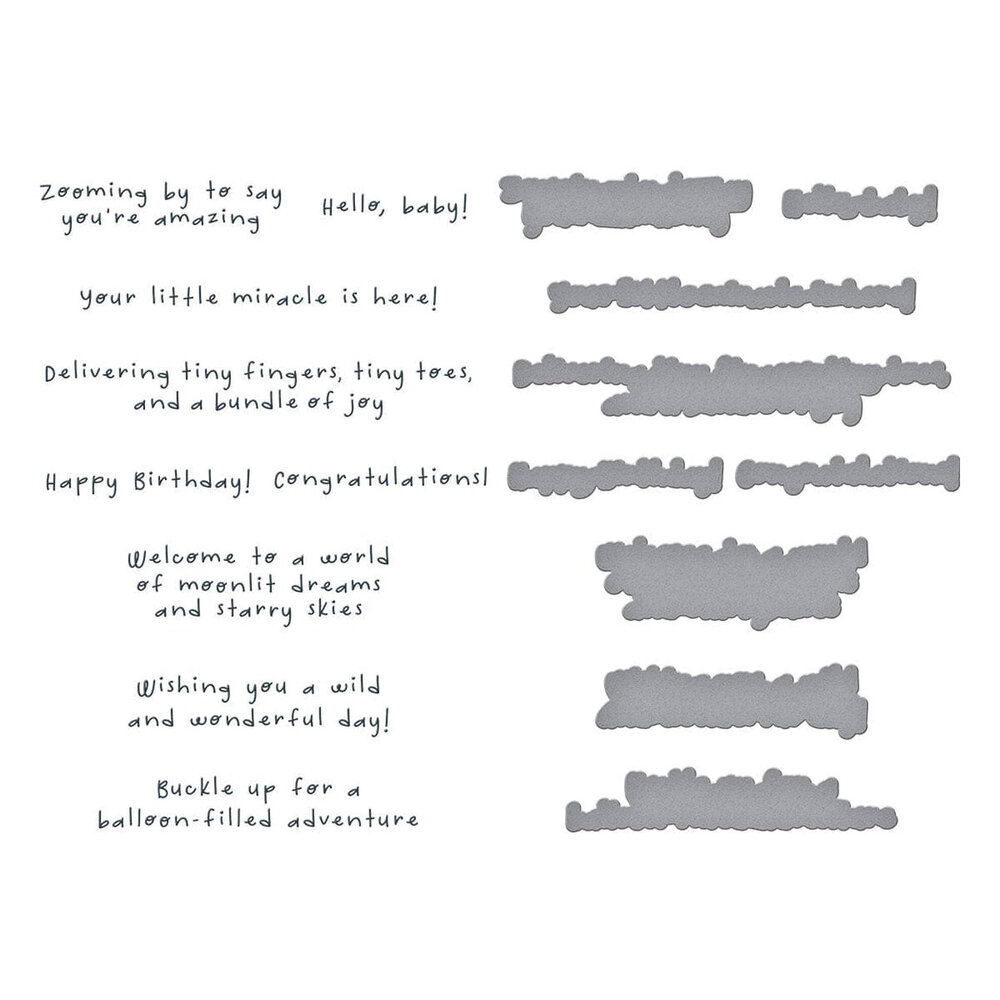 Spellbinders Little Smiles Sentiments BetterPress Plate & Die Set (BP-270) Spellbinders Little Smiles Sentiments BetterPress Plate & Die Set (BP-270)