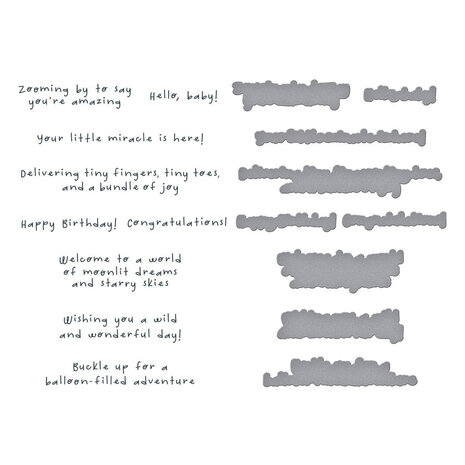 Spellbinders Little Smiles Sentiments BetterPress Plate & Die Set (BP-270) Spellbinders Little Smiles Sentiments BetterPress Plate & Die Set (BP-270)