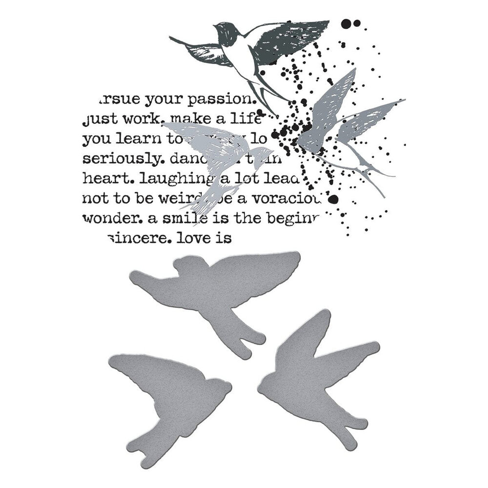 Spellbinders Collaged Birds BetterPress Plates & Die Set (BPR-024) Spellbinders Collaged Birds BetterPress Plates & Die Set (BPR-024)
