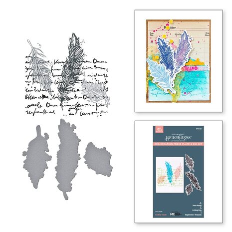 Spellbinders Collaged Birds Feather Dream BetterPress Plates & Die Set (BPR-025)