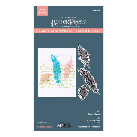 Spellbinders Collaged Birds Feather Dream BetterPress Plates & Die Set (BPR-025)