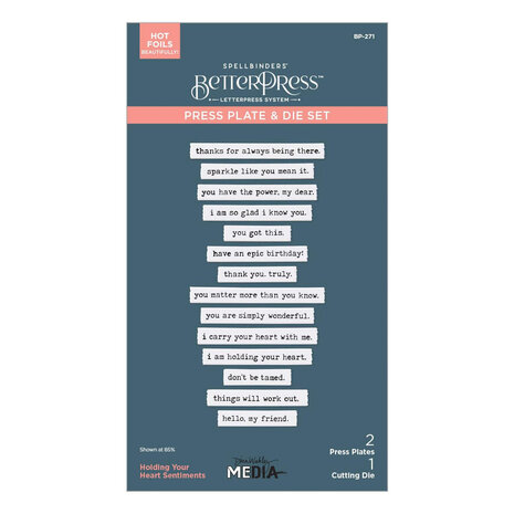 Spellbinders Collaged Birds Holding Your Heart Sentiments BetterPress Plates & Die Set (BP-271) Spellbinders Collaged Birds Holding Your Heart Sentiments BetterPress Plates & Die Set (BP-271)