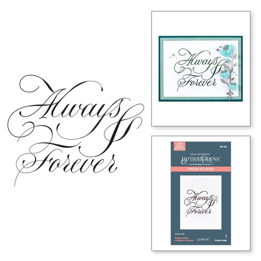Spellbinders Copperplate On Your Wedding Day Always & Forever BetterPress Plate (BP-281) Spellbinders Copperplate On Your Wedding Day Always & Forever BetterPress Plate (BP-281)