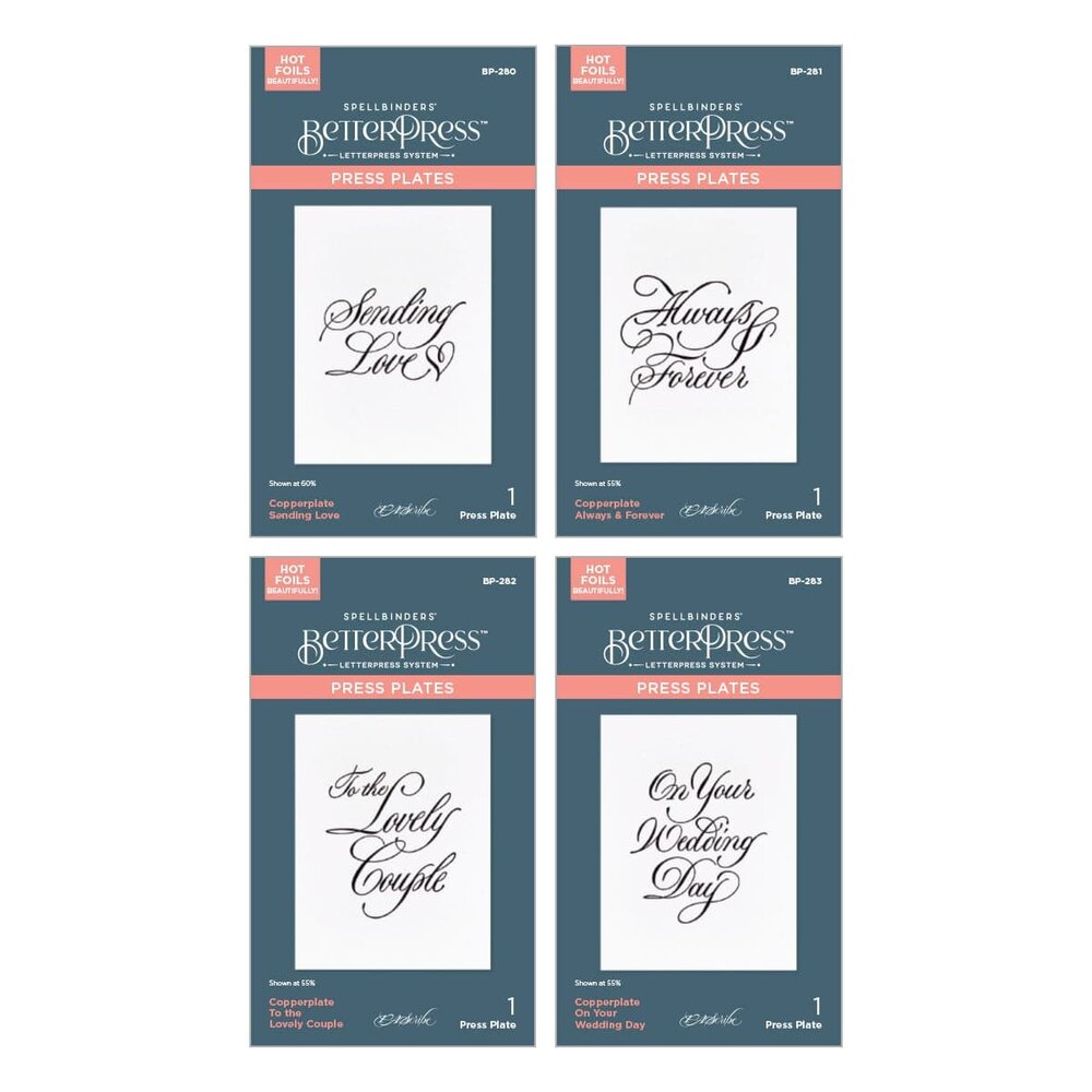Spellbinders Copperplate On Your Wedding Day Sentiments BetterPress Plates Bundle (BD-0935) Spellbinders Copperplate On Your Wedding Day Sentiments BetterPress Plates Bundle (BD-0935)