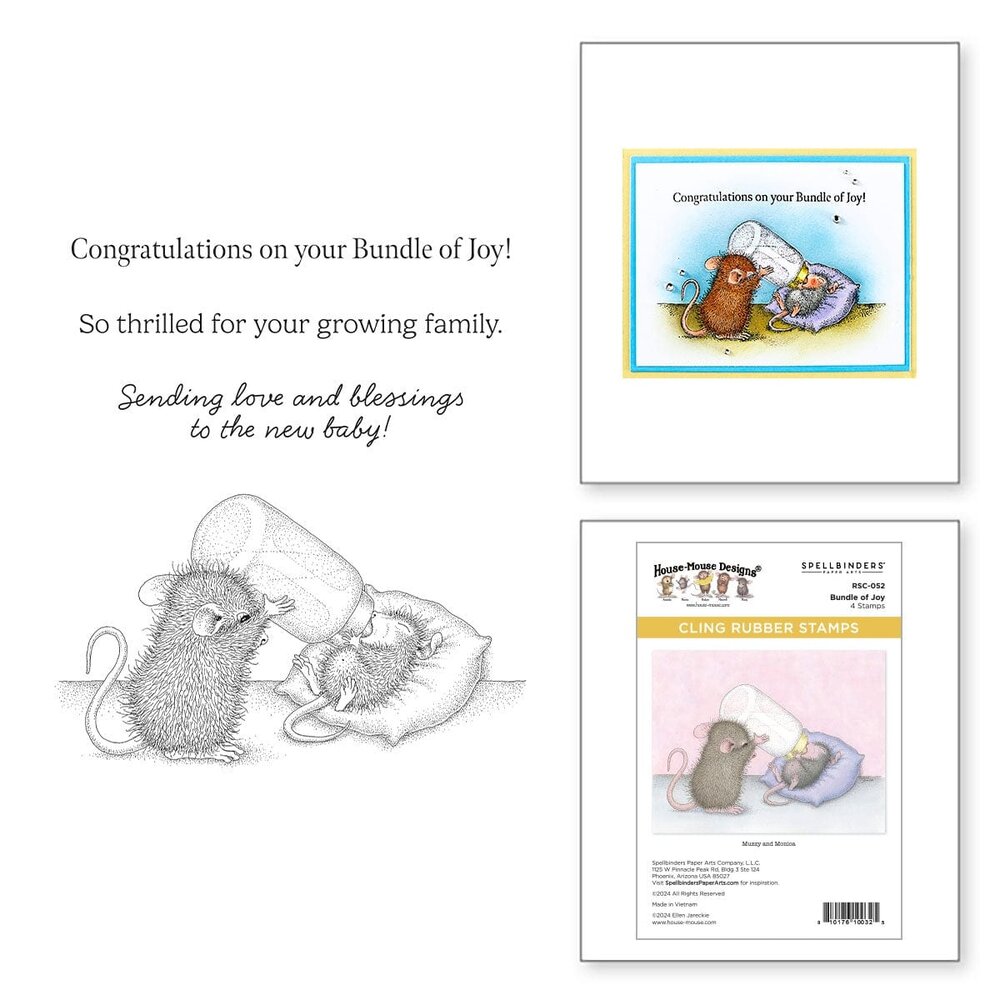 Spellbinders House-Mouse Designs Bundle of Joy Cling Rubber Stamp (RSC-052) Spellbinders House-Mouse Designs Bundle of Joy Cling Rubber Stamp (RSC-052)