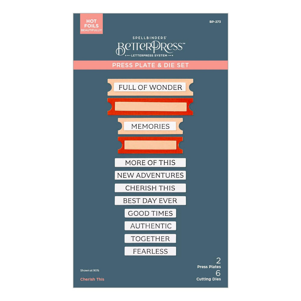Spellbinders Golden Afternoon Cherish This BetterPress Plate & Die Set (BP-273) Spellbinders Golden Afternoon Cherish This BetterPress Plate & Die Set (BP-273)