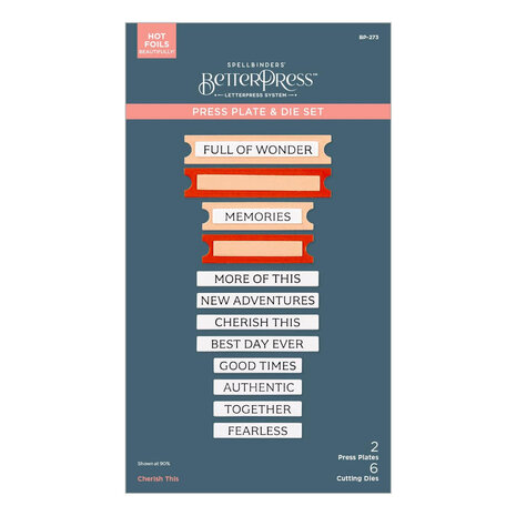 Spellbinders Golden Afternoon Cherish This BetterPress Plate & Die Set (BP-273) Spellbinders Golden Afternoon Cherish This BetterPress Plate & Die Set (BP-273)
