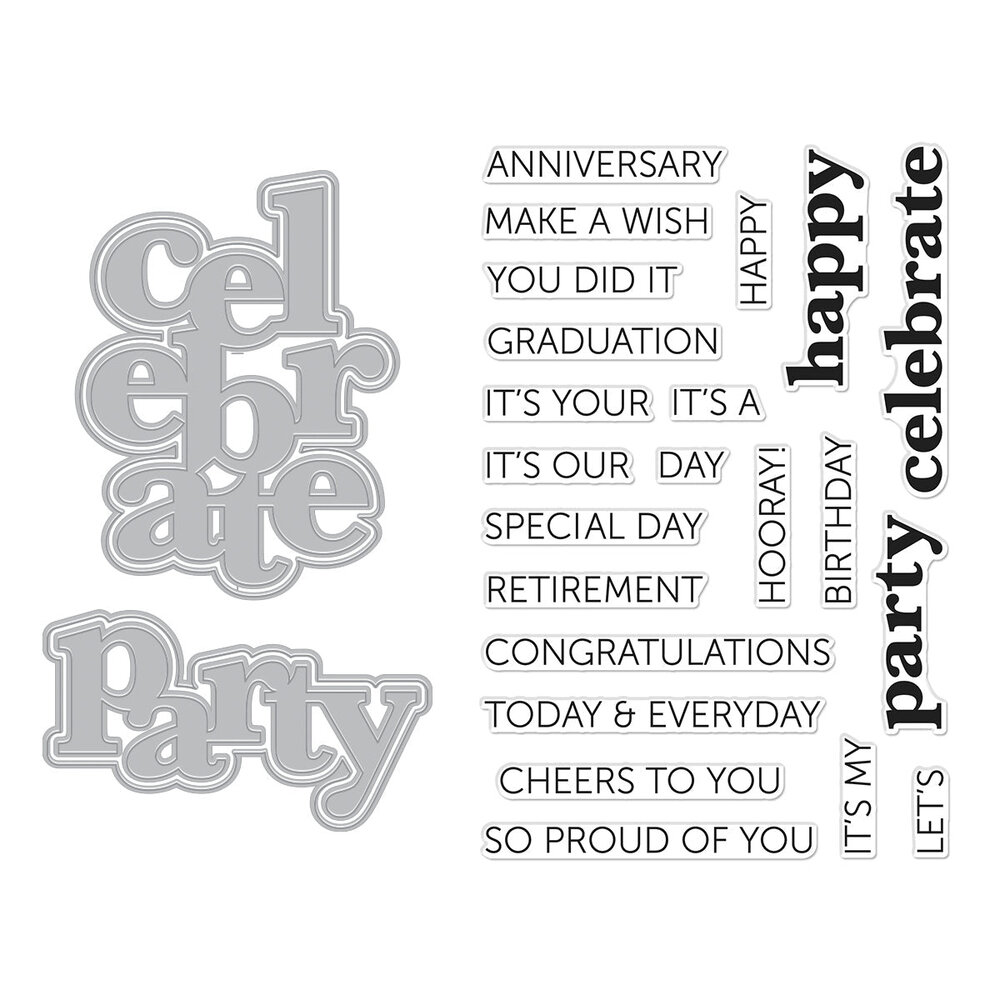 Hero Arts Let's Celebrate It's Our Anniversary Clear Stamps & Dies (DC311) Hero Arts Let's Celebrate It's Our Anniversary Clear Stamps & Dies (DC311)