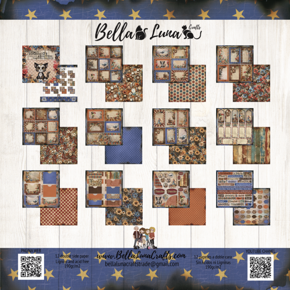 Bella Luna Crafts Pinocchio's Adventure Frames and Complements 12x12 Inch Collection Pack (BLC-0058/M) Bella Luna Crafts Pinocchio's Adventure Frames and Complements 12x12 Inch Collection Pack (BLC-0058/M)