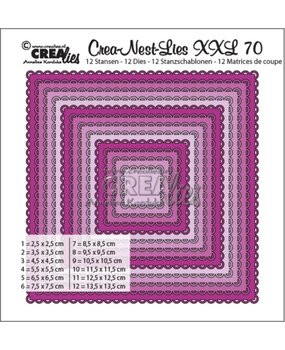 Crealies Nest Dies Squares Open Scallop (CLNestXXL70) Crealies Nest Dies Squares Open Scallop (CLNestXXL70)