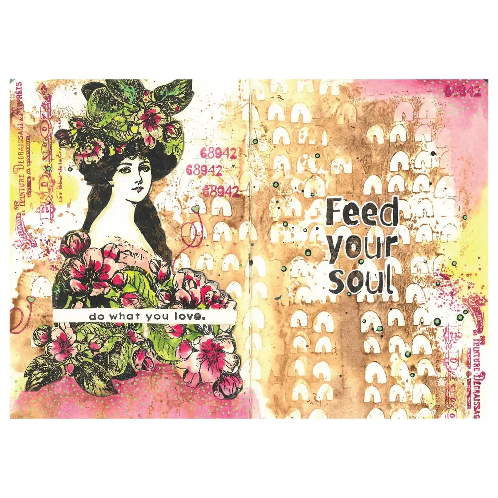 Sizzix Studio Cat Kerr Clear Stamps with Stencils Feed your Soul (666755) Sizzix Studio Cat Kerr Clear Stamps with Stencils Feed your Soul (666755)