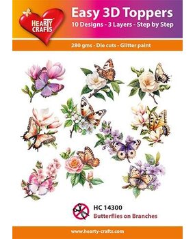 Hearty Crafts Easy 3D Toppers Butterflies on Branches (HC14300) Hearty Crafts Easy 3D Toppers Butterflies on Branches (HC14300)