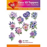 Hearty Crafts Easy 3D Toppers Blue Violet Flowers (HC14301)