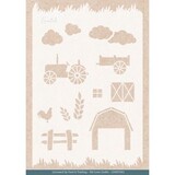 Card Deco Mixed Media Stencil Farm Landscape (CDEST061)